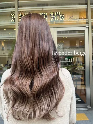 ロング カラー ルナ|縮毛矯正 ×デザインカラー🥝のヘアスタイル
