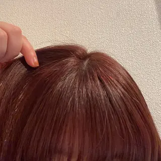 セミロング カラー ヘアアレンジ 🎈ブリーチなし暖色 カラー/レッド/ゆいのヘアスタイル