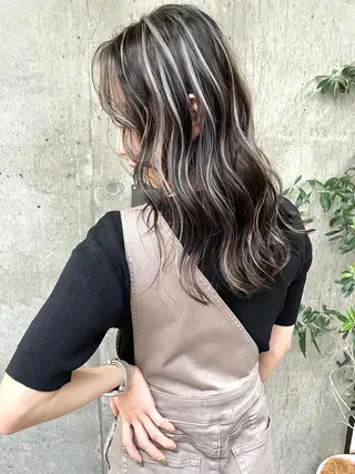 セミロング カラー ヘアアレンジ タナカ タクヤのヘアスタイル