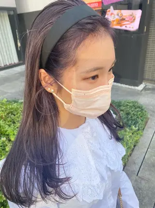 セミロング デザインカラー/ボブ ブリーチカラー/ユリのヘアスタイル