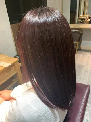 ミディアム 中川歩 髪質改善 ツヤカラー【横浜】のヘアスタイル
