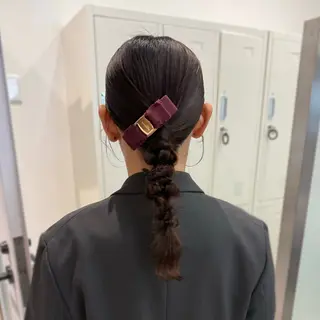 ミディアム ヘアアレンジ 縮毛矯正+モテカラー 🎀✨MIHOのヘアスタイル