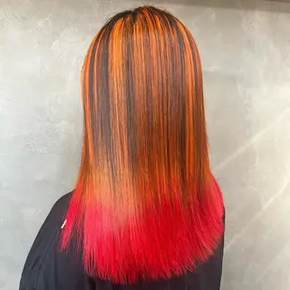 セミロング ❤️‍🔥シールエク ＋カラー京❤️‍🔥のヘアスタイル
