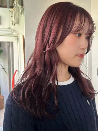 ロング カラー maho/垢抜け カラーパーマメイクのヘアスタイル