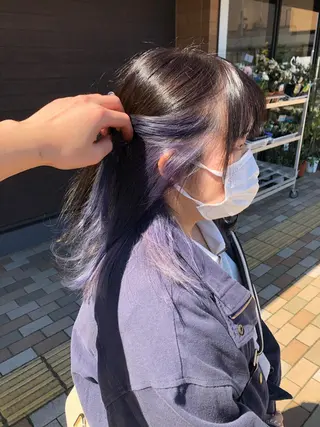 ミディアム カラー 太白区/白髪ぼかし ハイライト/千葉達人のヘアスタイル