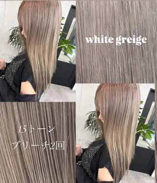 セミロング カラー ハイトーン/ダブル カラー/akihoのヘアスタイル