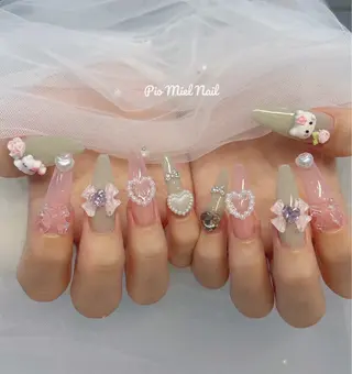 ロング HANA 長さだしのネイルデザイン