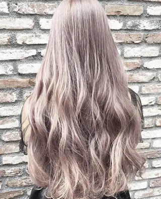 ロング カラー パーマ ヘアアレンジ チビ編み込みエクステ シールEXどぅ〜すのヘアスタイル