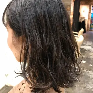 ミディアム パーマ 畑山 竜也のヘアスタイル