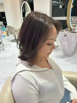 ミディアム SAYAKA 🍒／ボブ／暖色のヘアスタイル