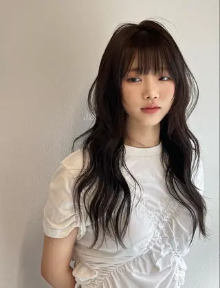 ロング パーマ 韓国レイヤー🇰🇷 🤍🎀honokaのヘアスタイル