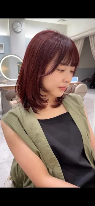 ミディアム Wカラー┆ブラウン ┆うる艶┆ゆうはのヘアスタイル