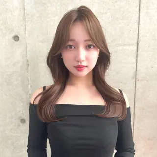 セミロング カラー 韓国ヘア🇰🇷 レイヤー/芝春樹のヘアスタイル