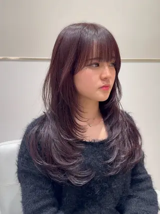 ロング レイヤーカット/透明 感カラー🐬永井瑠栞のヘアスタイル