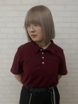 ショート リン🔔ボブ cut 柔らかベージュ🤎のヘアスタイル
