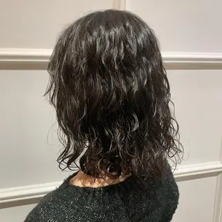 ミディアム パーマ 髪質改善カラー&TR 縮毛矯正/弱酸性矯正のヘアスタイル