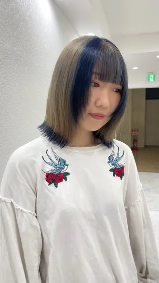 ミディアム カラー RURI韓国ボブ 🇰🇷タッセルボブのヘアスタイル