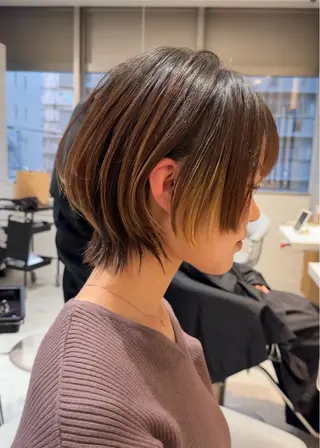 ショート カラー 🌟透明感カラー× 小顔カット いっせいのヘアスタイル
