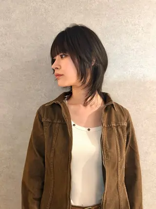 ミディアム カラー ハイトーン/ウルフ/ レイヤー/Asukaのヘアスタイル