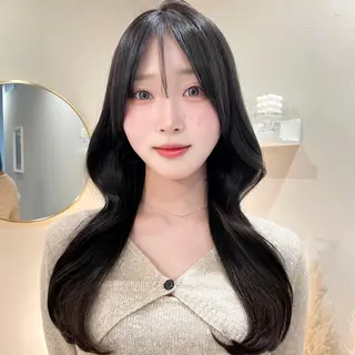 ロング カラー HINA🎀韓国ヘア エクステ/小顔カットのヘアスタイル