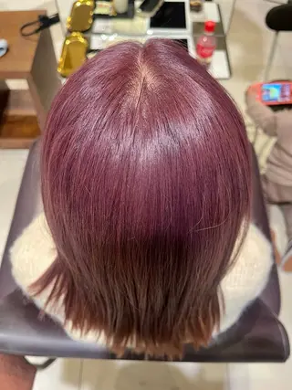 ミディアム カラー ルナ|縮毛矯正 ×デザインカラー🥝のヘアスタイル