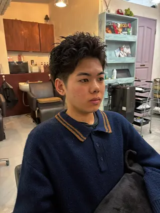 ショート パーマ メンズ 💈メンズ短髪特化 ✂︎伊藤大輝💈のヘアスタイル