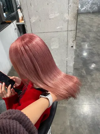 セミロング カラー ハイトーン 横浜💞ミオのヘアスタイル