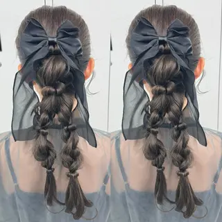 ロング ヘアアレンジ ヘアメ🎀推しカラー 🥣横浜/しほ🧸のヘアスタイル