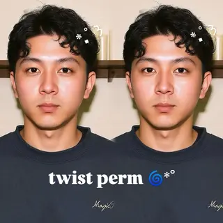 ショート パーマ 透明感カラー×レイヤ ー🧊横田 冴のヘアスタイル