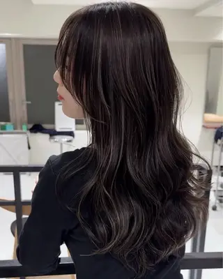 ロング カラー ヘアアレンジ ボブ/縮毛矯正/美髪 似合わせ/透明感カラのヘアスタイル