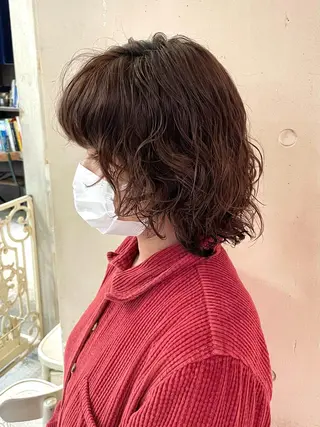 ミディアム カラー パーマ 銀座No.1髪質改善 縮毛矯正/本木のヘアスタイル