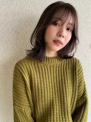 ミディアム カラー Pia ツボイ ケイタのヘアスタイル