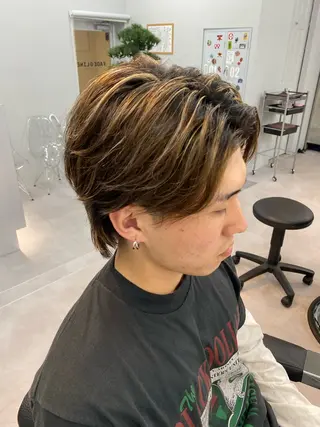 ショート カラー ヘアアレンジ メンズ フェードモデル限定 🔥高円寺Maiのヘアスタイル