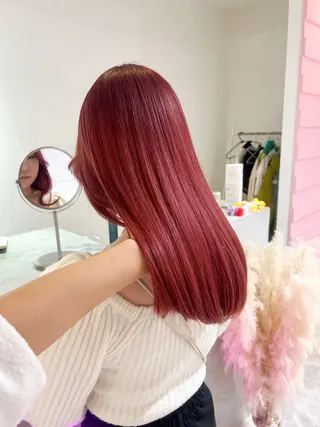 セミロング カラー 🎀ダブルカラー/ ピンク×ガーリー🎀のヘアスタイル