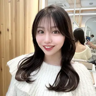 セミロング カラー ナチュラル韓国ヘア 🇰🇷塚田凌太のヘアスタイル