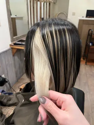 ミディアム カラー いなば えりなのヘアスタイル