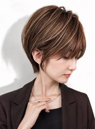 ショート カラー パーマ KAKKY/ショート レイヤー/千種/池下のヘアスタイル