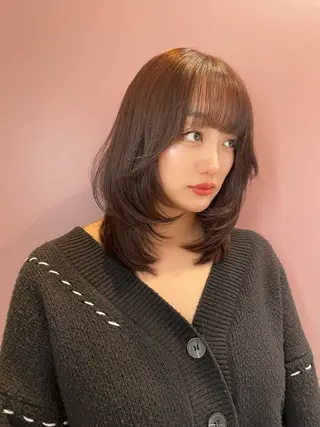 ミディアム 韓国✖️網紅🖤 パーマYURIYAのヘアスタイル