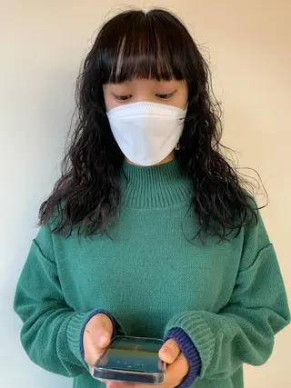 セミロング カラー パーマ AR.MARA サトウヒカルのヘアスタイル