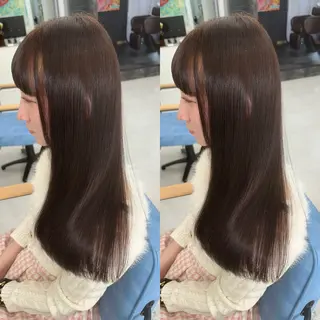 ロング カラー パーマ 髪質改善🩵縮毛矯正 代々木/木下のヘアスタイル