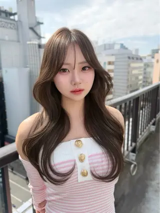 ロング カラー 顔まわりの神様✨ 透明感カラー藤嶋秀幸のヘアスタイル