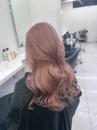 ロング カラー パーマ ヘアアレンジ メンズ キッズ ブリーチなしカラー/ ブラウン/レイヤーのヘアスタイル
