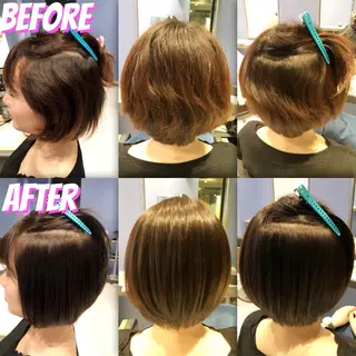 ショート カラー パーマ ブリーチ縮毛矯正/ デサキ ショウヘイのヘアスタイル