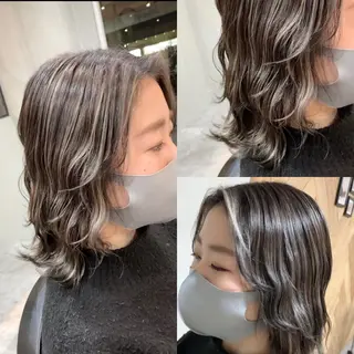 ミディアム カラー リサ tonieのヘアスタイル