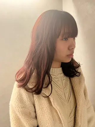 セミロング カラー 若命燿史／レイヤー 縮毛矯正/髪質改善のヘアスタイル