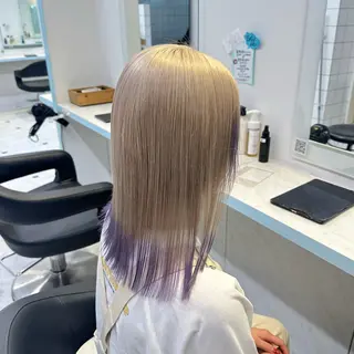 セミロング カラー 暖色🩷透明感カラー ♡Maika♡のヘアスタイル