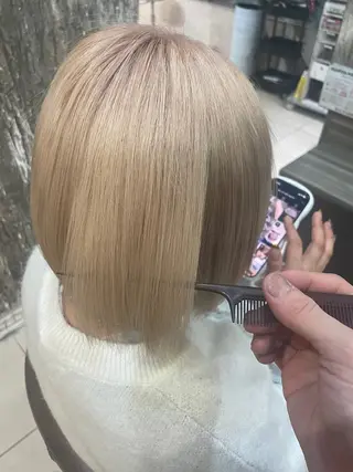 カラー フェザーパーマ/ ダブルカラー/藤田のヘアスタイル