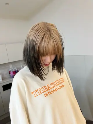 ショート カラー レイヤー専門家 ダブルカラー修のヘアスタイル