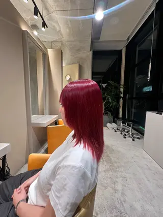 ミディアム カラー 加藤 祐斗のヘアスタイル