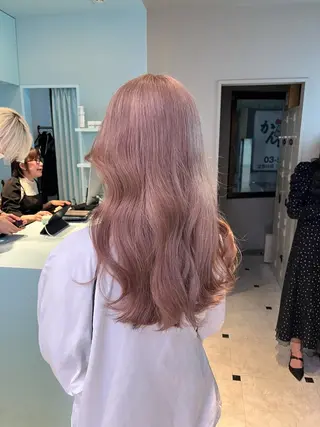 セミロング カラー ブリーチカラー 🩵MIZUKIのヘアスタイル